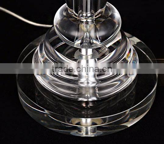 Luxury European style crystal table lamp with white color lace lampshade
