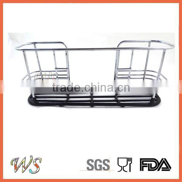 WS-SH02 Coated Large Suction Cups Kitchen Sink Sponge holder, metal kitchen rack with rubber bottle