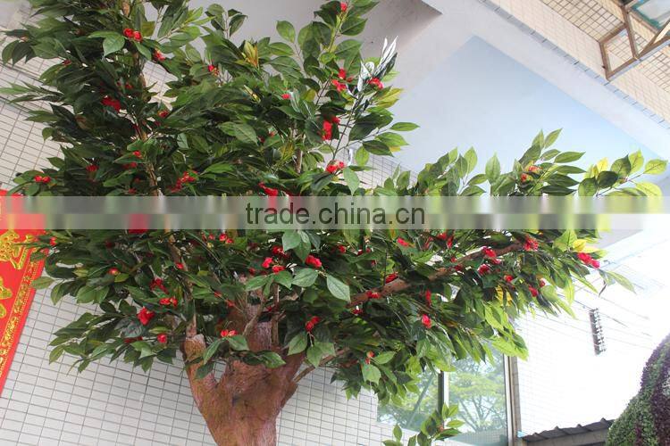 home &garden ornament artificial camellia tree with flowers decoration