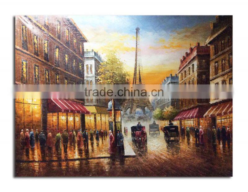 Colorful Eiffel Tower Oil Painting on Canvas