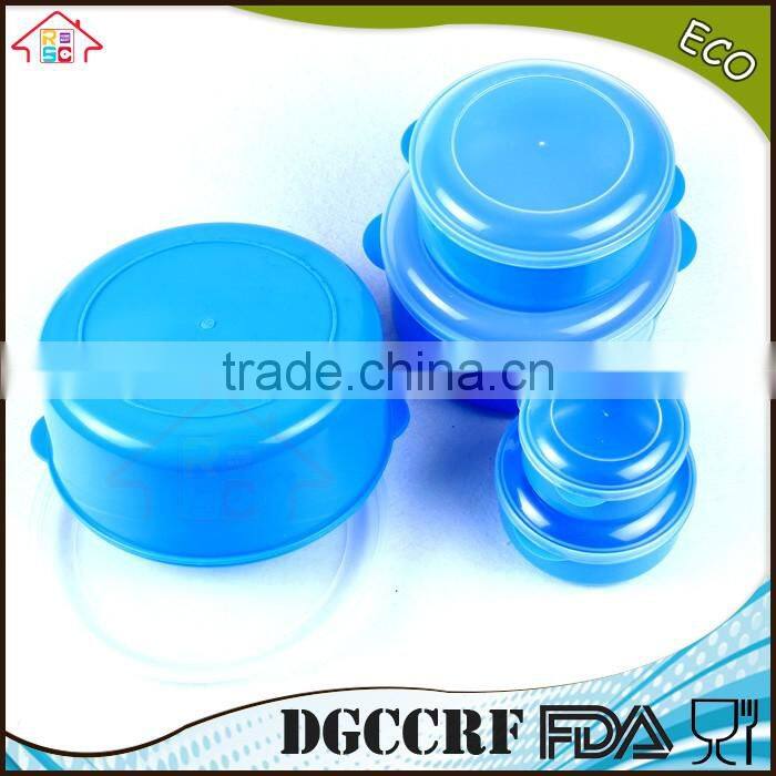 NBRSC 5 Pcs plastic round food container set nested packing set with handle