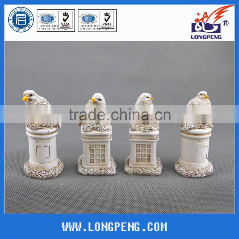 Antique White Resin Garden Bird Ornaments