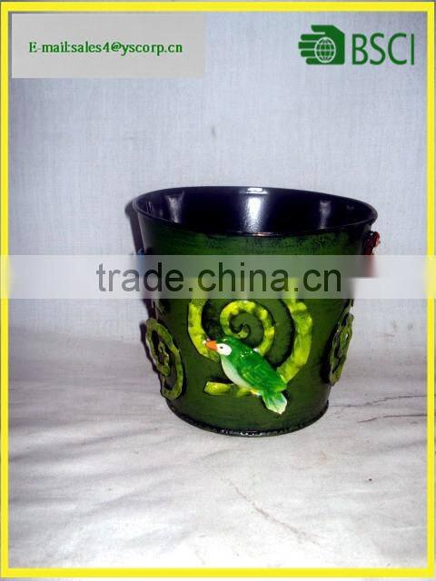 Metal Flower Pot Garden Home With 3D Metal Application Iron Flower Pot Stand