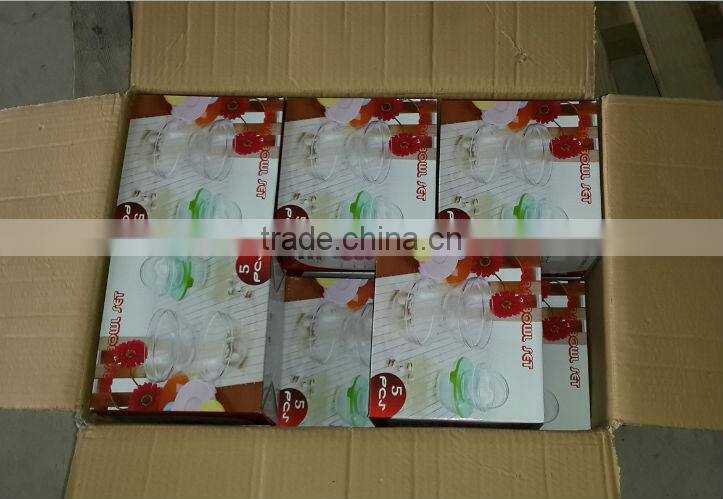 Clear wholesale 5pcs glass bowl set