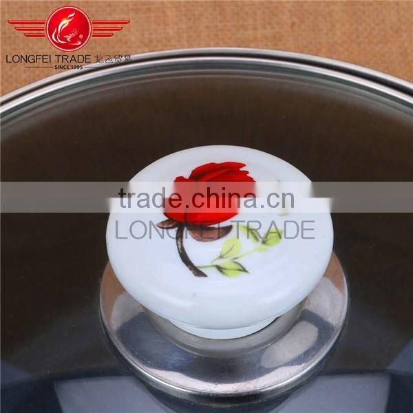 2016 high quality wholesale non-stick enamel cast iron turkish cooking pot with glass lid