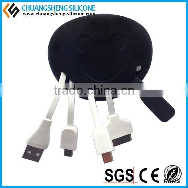 multifunction data wire case, silicone data line holder, silicone data link box