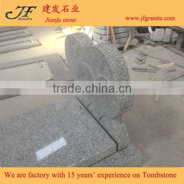 Exquisite Grey Double Heart Granite Headstone Designs