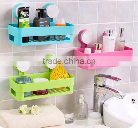plastic storage rack/kitchen shelf with strong sucker