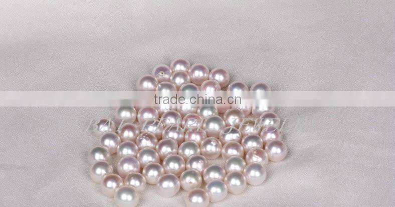 Half drilled 7.5-8mm white round loose Akoya pearls