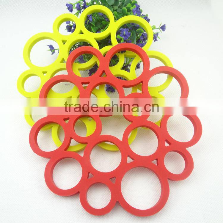FDA food grade round circle flower shaped silicone pot pan cup holder pad