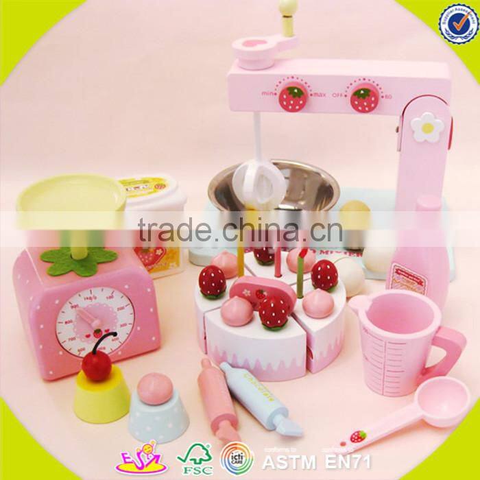 wholesale pretend play pink wooden kids baking set top fashion wooden kids baking set W10D013