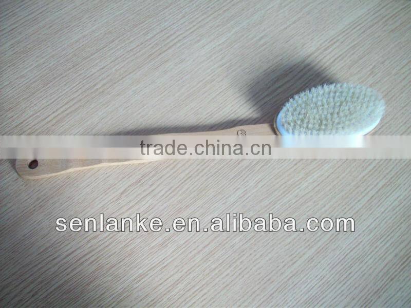 long handle wooden bath soft bristle brush