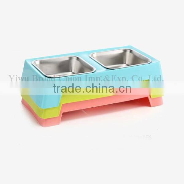 New Design Double Non Slip Stainless Steel Dog Food Bowl