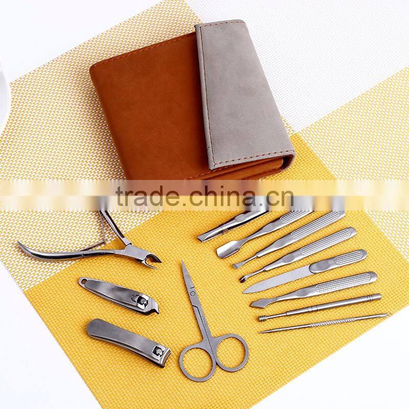 CBF01 OEM factory price newly 12pcs stainless steel nail manicure sets