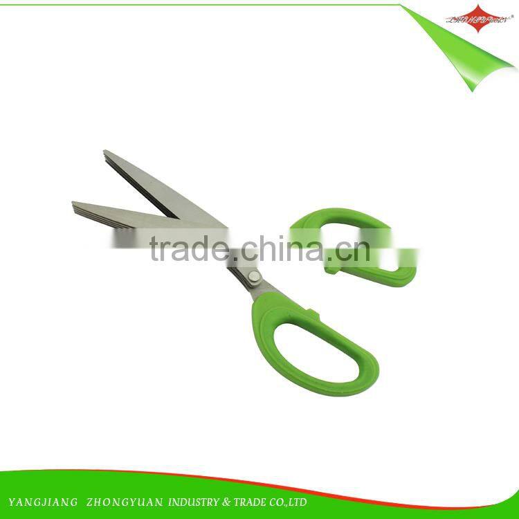 ZY-J8004 New design kitchen scissors herb shears scissors vegetables cutting stainless steel 5 blades herb scissor