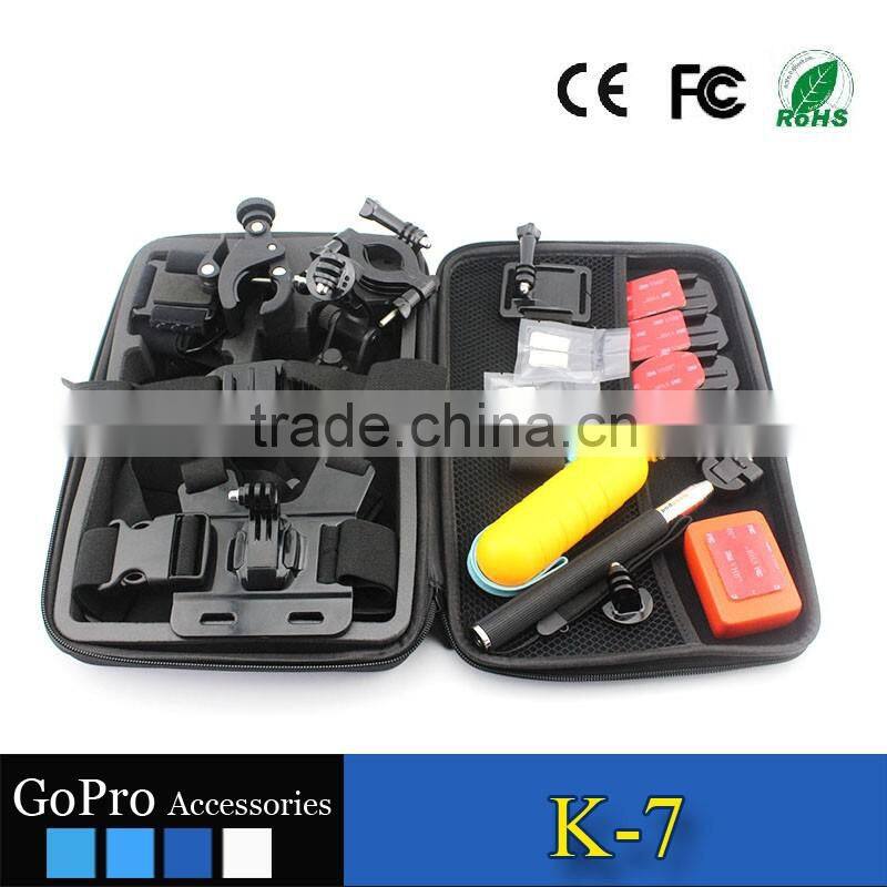 2016 hot selling cheap kits set mounts used for gopros heros action camera accessories sports DV cases