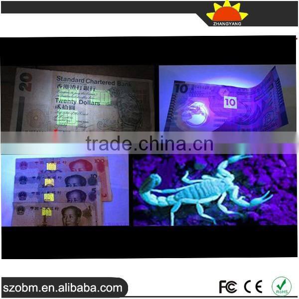 Custom Logo 395nm UV led flashlight kit Mini Aluminum Alloy UV LED Flashlight Torch Set