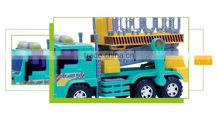 Wholesale friction inertia play plastic construction truck toy