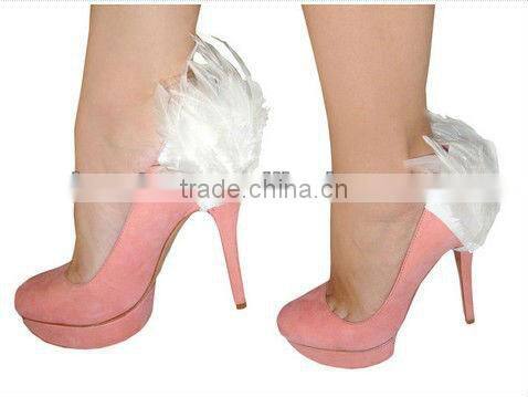 SC010 2013 Fashion orange handmade ladies heel shoe covers with flower