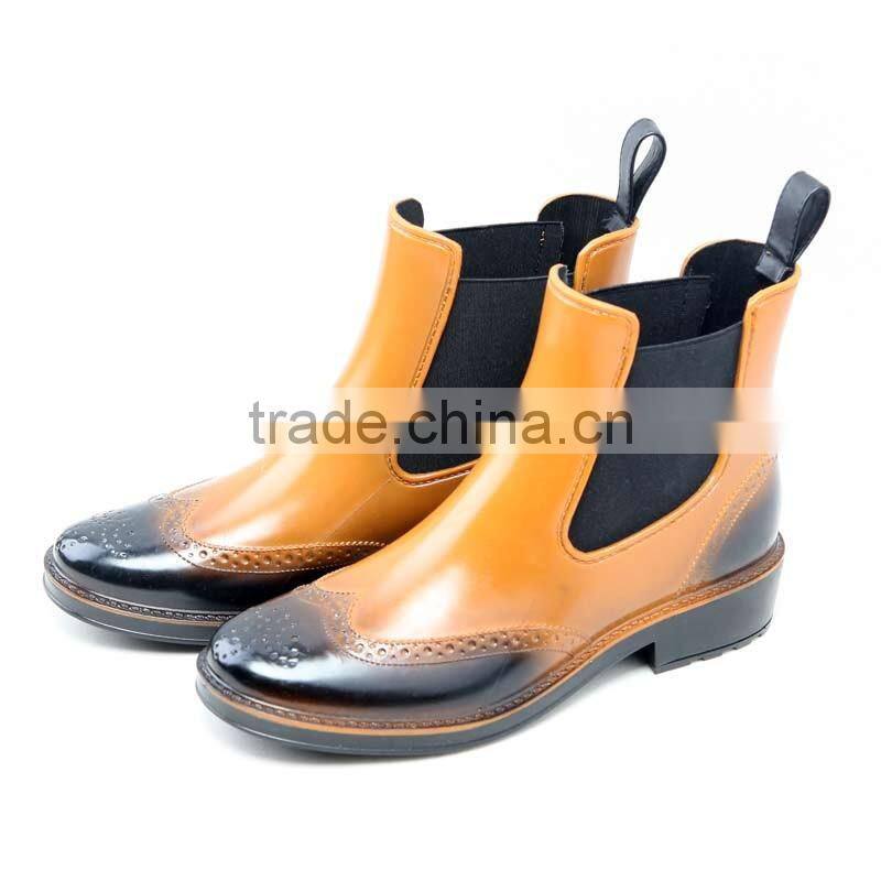 wine navy black brown two color new technology waterproof Chelsea shoes rain boots