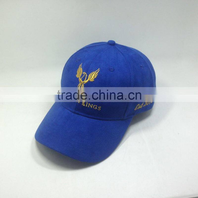 100%Suede Fabric Baseball Cap With Embossed Metal Buckle