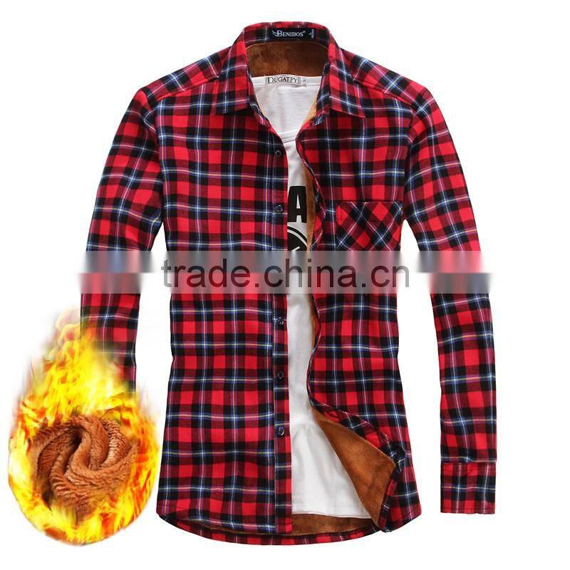 OEM 2016 Fashion Check latest shirt designs for men , Fleece Casual Shirt men