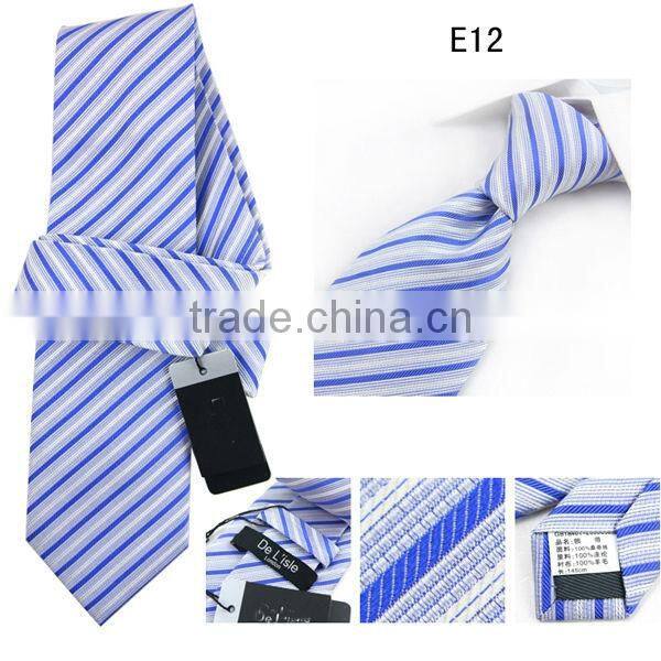 HD15-T57 OEM Natural 100%silk jacguard woven stripped neck tie for business