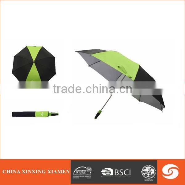 Promotional high quality reasonable price 2 fold golf umbrella
