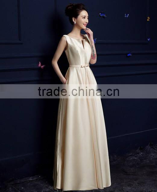 one piece designer satin long wholesale evening dress
