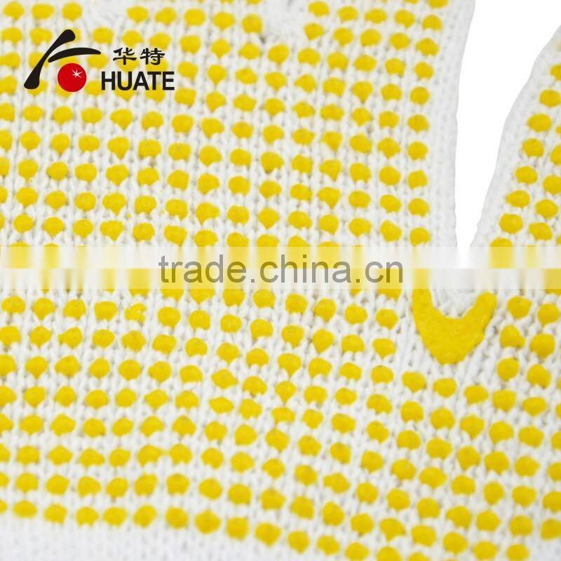 CE standard working gloves,safety pvc dotted cotton gloves
