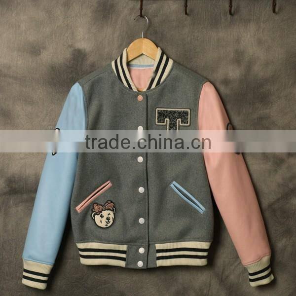 custom slim fit baseball jacket for woman