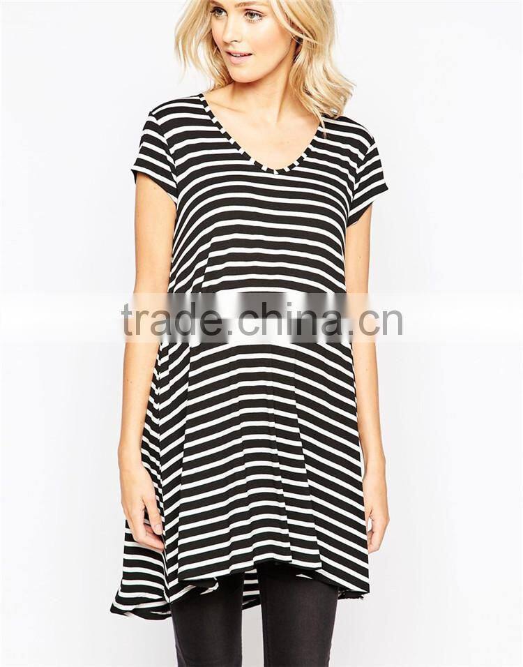 Maternity Wear Stripe Swing Tunic Plus Size Maternity Wear