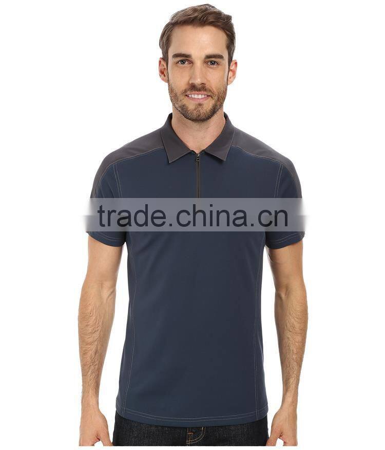 Custom high quality mens zipper collar design polo shirts for sale