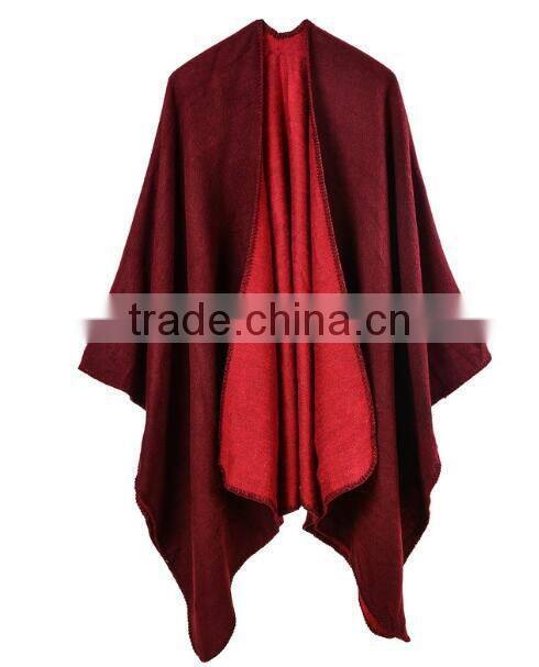 2017 best selling purple double sided ladies two sides shawl
