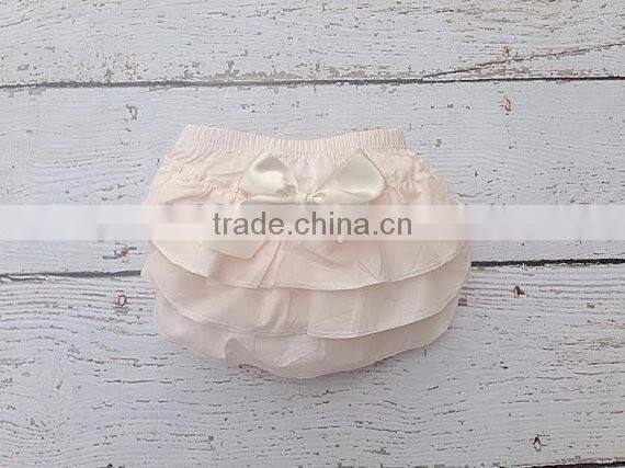New arrivlal American Hot Girl Picture Baby Girls Bloomers Plain White 3 Layers Diaper Cover With Bow Wholesale