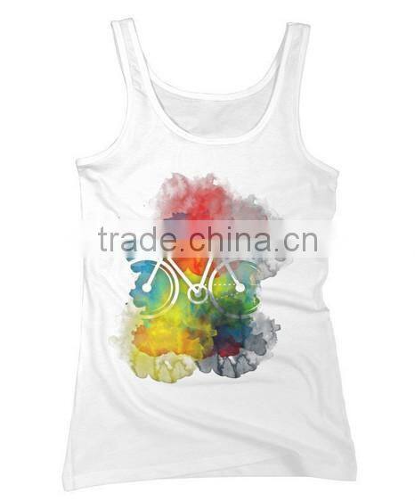 Alibaba china custom printing 100 cotton womens tank top loose,wholesale high visibility tank top