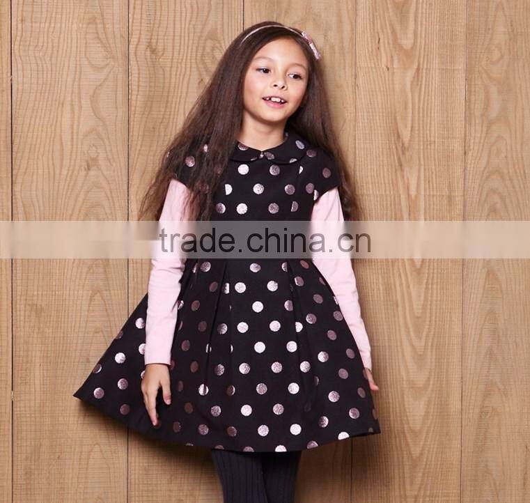 high end baby gril dress children frocks designs girl child polk dot dress wholesale