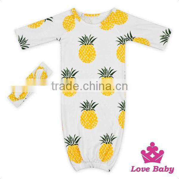 Stylish Little Boys&Girls Clothing Boutique Printing Pattern Baby Outdoor Sleeping Bag With Bow Headband Casual Suit Set