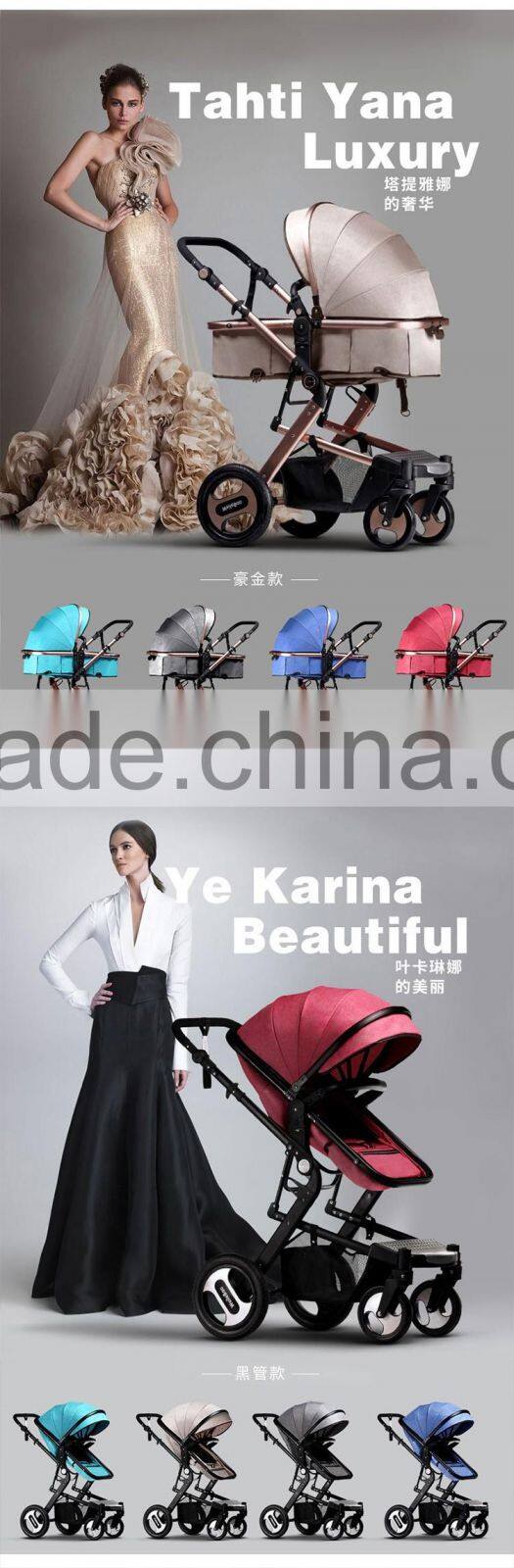 Sliding baby carriage / baby prams luxury baby carriage 3 in 1 / strong kids baby stroller on sale