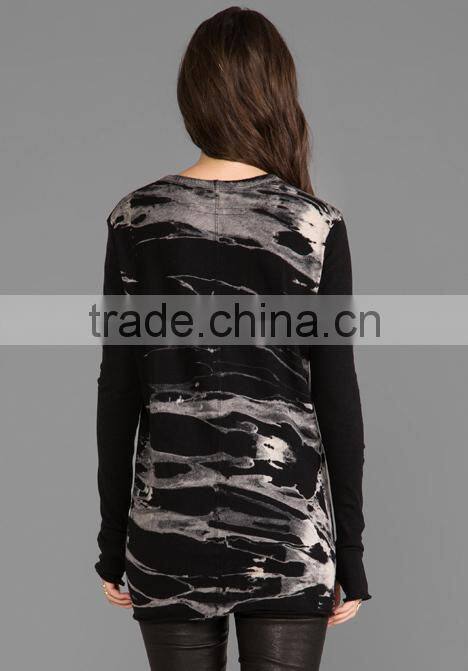 long sleeve black white striped t-shirts