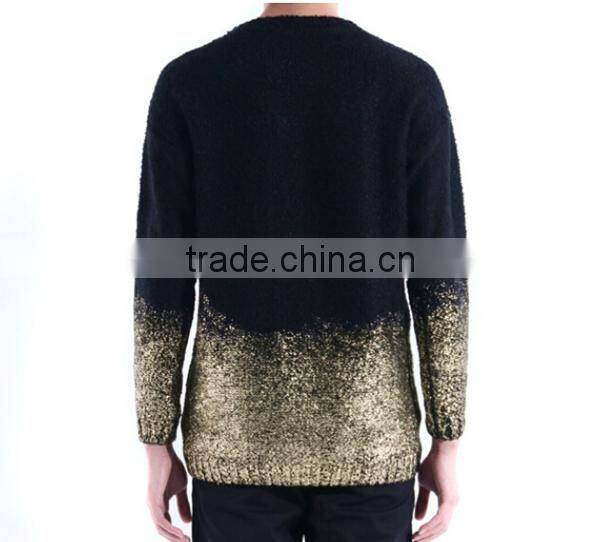 Men's fashion Gold and Silver foil print Pullover Sweater design