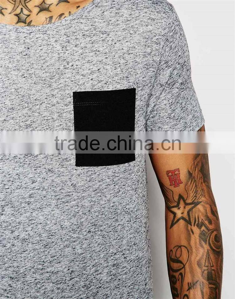 Guangzhou Shandao Factory 160g 100% Cotton O-Neck with Pocket Casual Summer Short Sleeve T Shirt Design