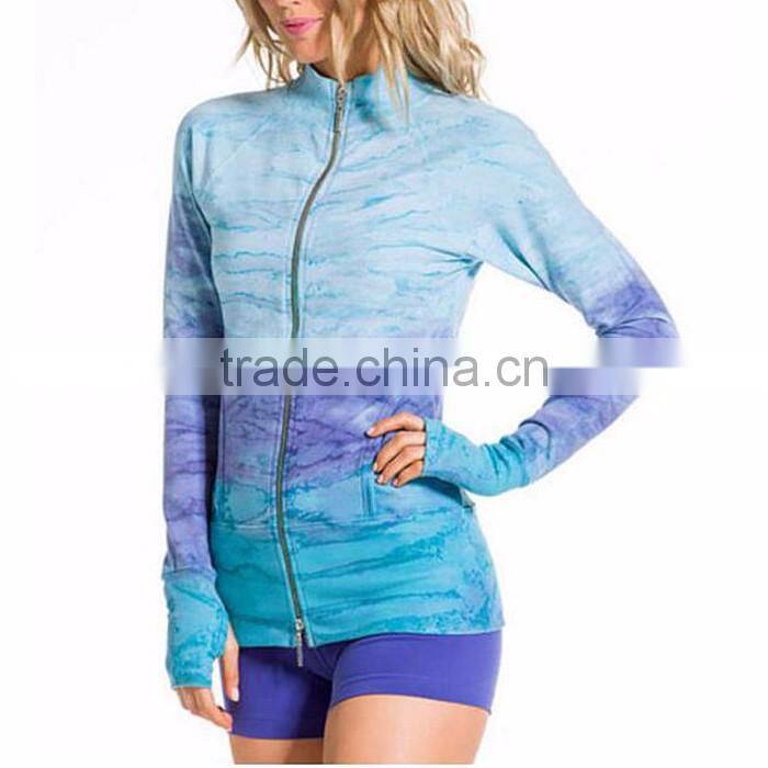 Wholesale custom quick dry compression yoga sport jacket women