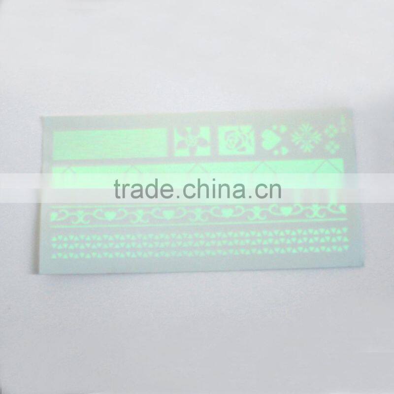 Custom Available Mixed Pattern Metallic Glow In The Dark Waterproof Temporary Tattoo Stickers