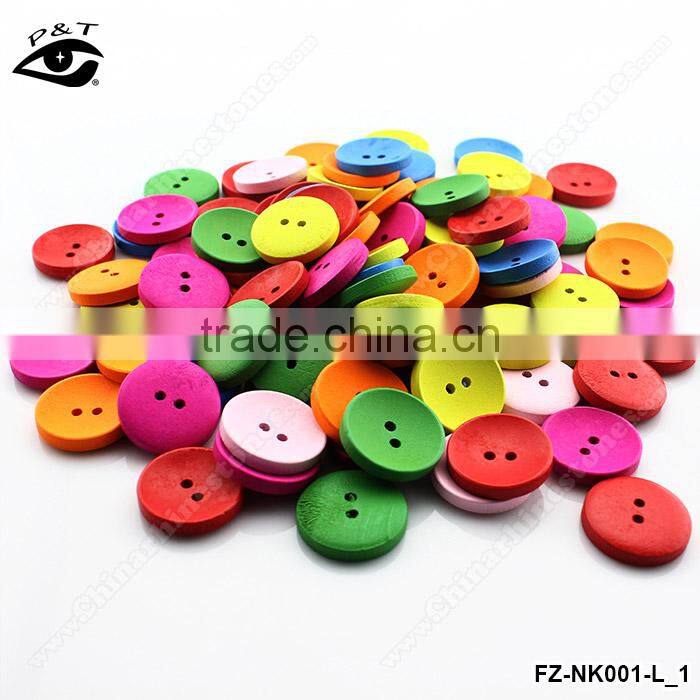 18MM Round Buttons 4-HOLES Wood Buttons For Clothing Craft Decorations