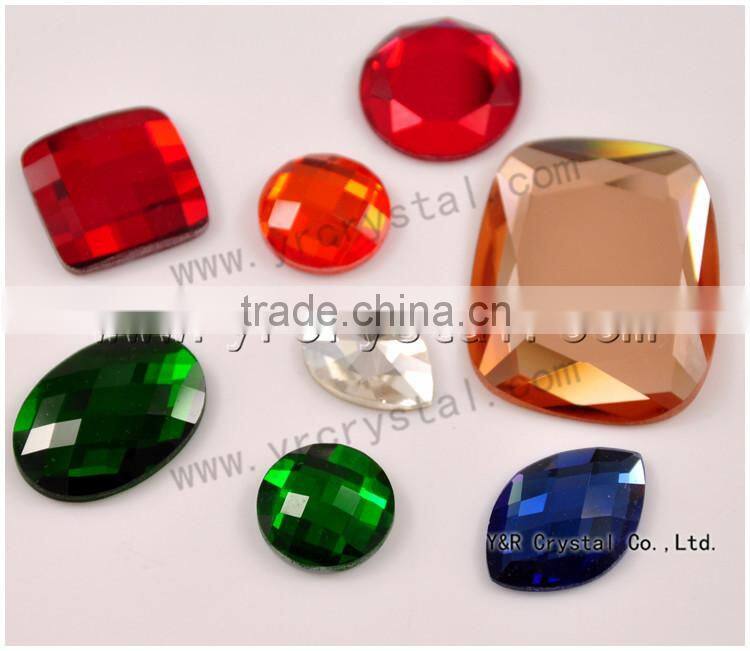 crystal glass stones,flat polished stones,flat mirror stones for jewelry