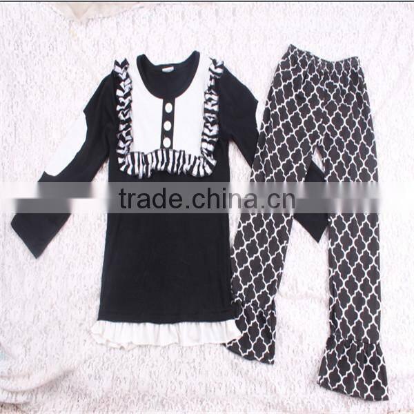Yiwu Children Christmas Costumes For Babies Long Sleeve Polka Dots Top And Ruffle Casual Pant Kids Clothes Hot Sale Suppliers