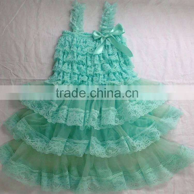Wholesale boutique summer rustic floral lace girls dress vintage M5061815