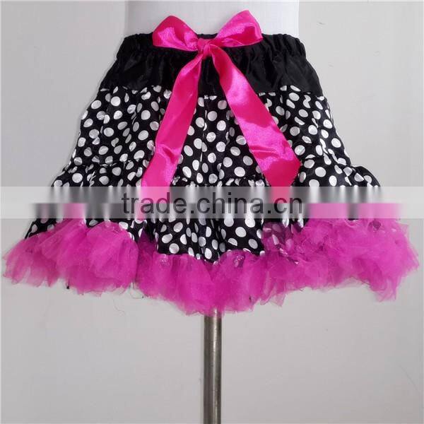 Colorful polka dot girl pettiskirt with rosettes
