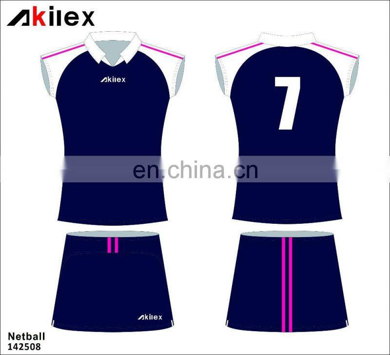 newest design custom netball jersey in high quality